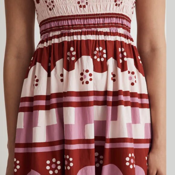 Madewell Theo Sleeveless Midi Dress in Geodaisy Batik - Picture 4 of 10